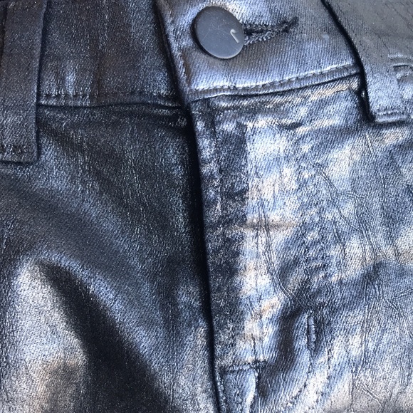 J Brand stretchy silver crackled paint pants 25 - Picture 9 of 9